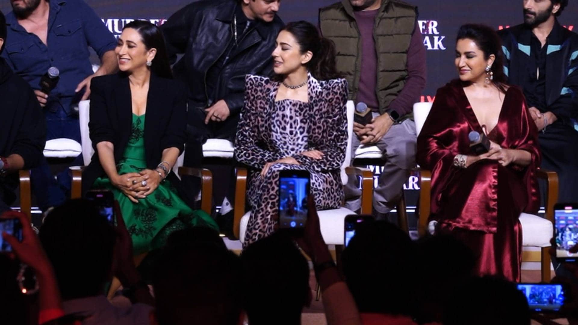 murder mubarak trailer launch event actor pankaj tripathi sara ali khan vijay varma karisma kapoor spotted
