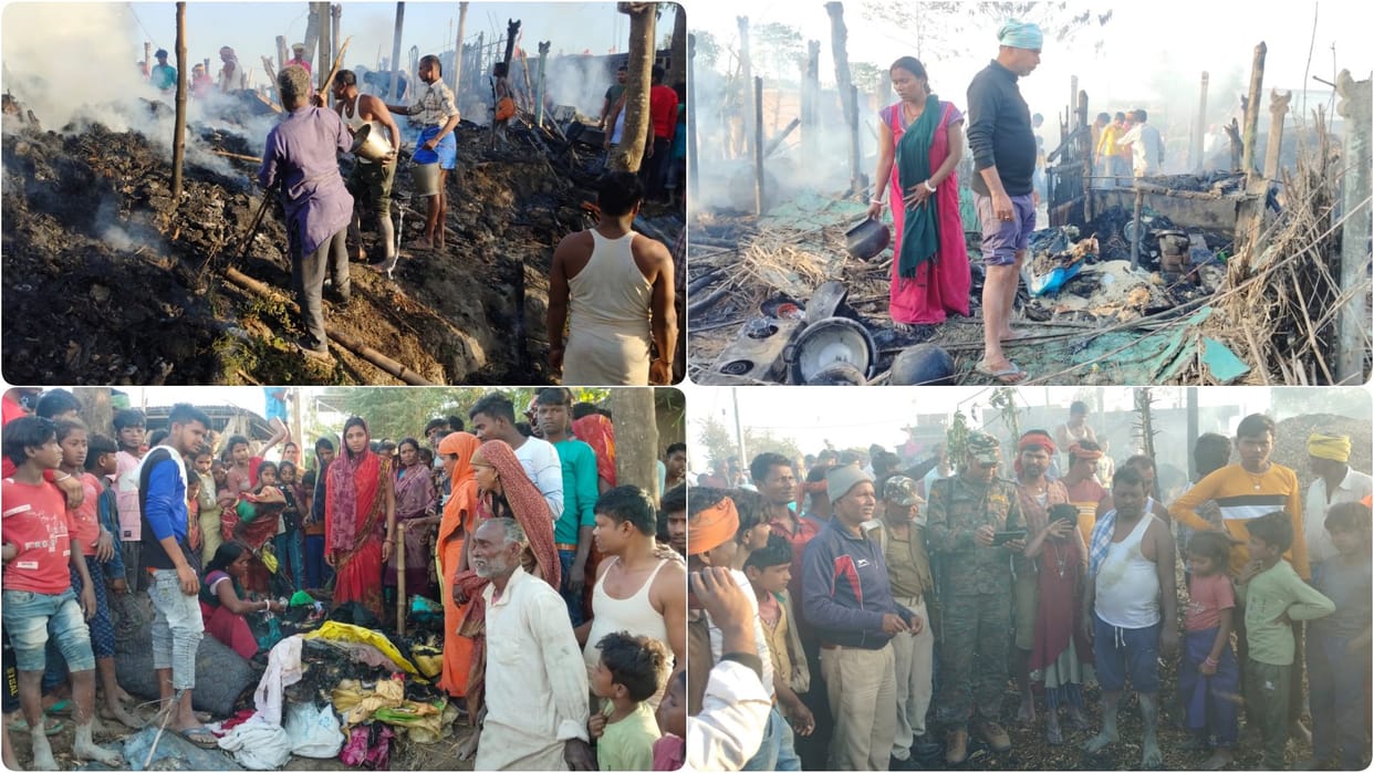 Bihar News: massive fire broke out in 6 houses in Beldaur, Khagaria; Jewelery and animals also burnt