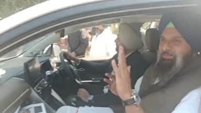 एसआईटी के सामने पेश होने पहुंचे बिक्रम मजीठिया।