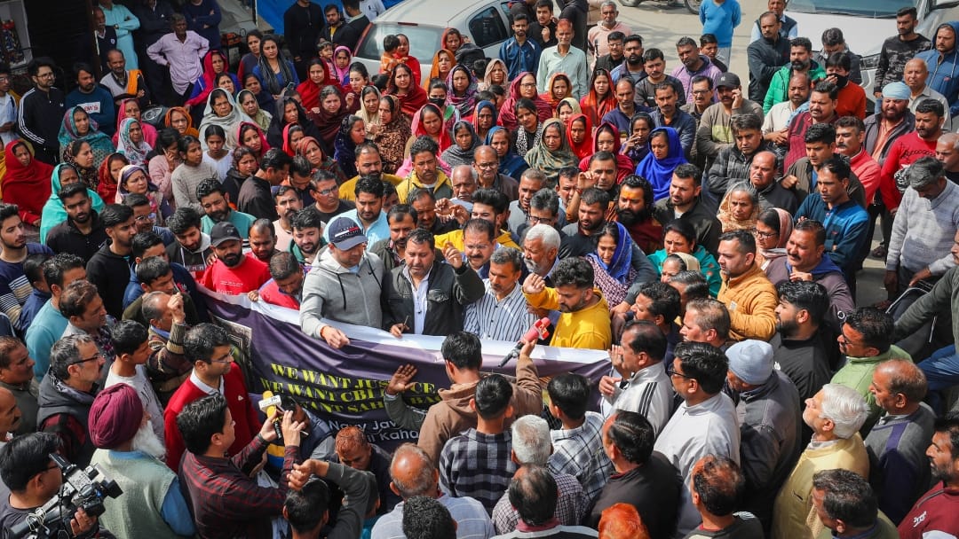 Navy Sailor Jammu Seaman Sahil Verma kinship protest in jammu after his Goes Missing From Ship In Mumbai