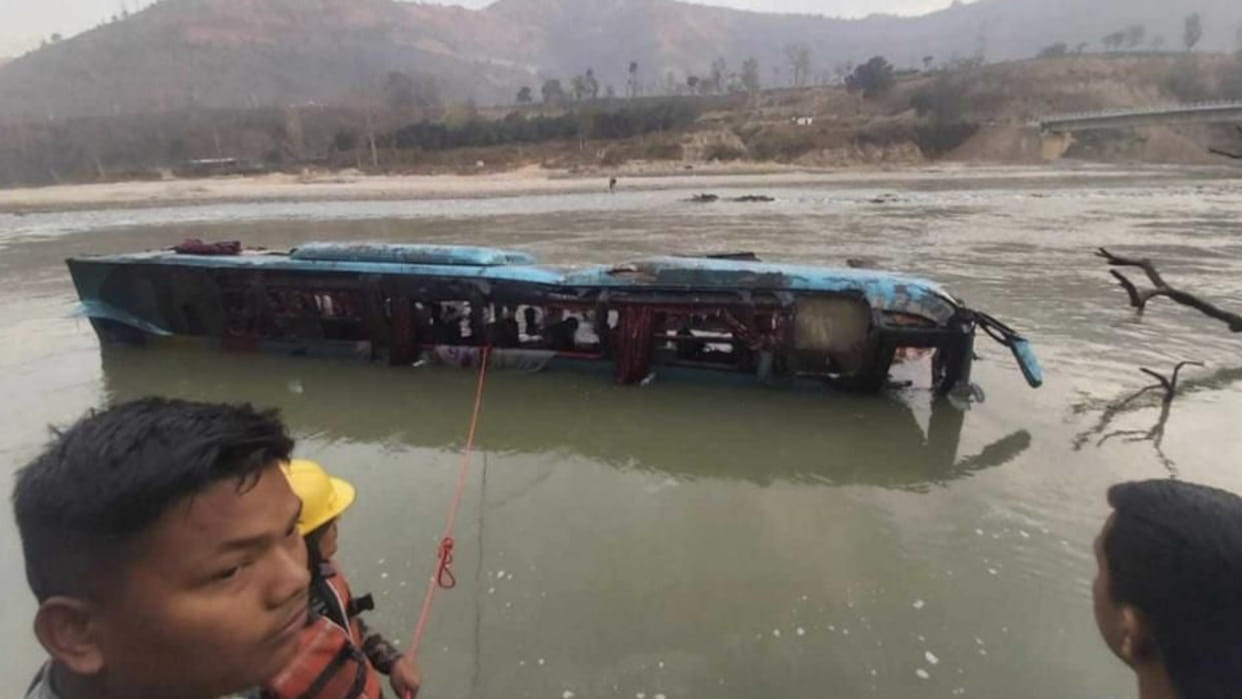 Bus going from Lumbini to Kathmandu fell into river, seven dead