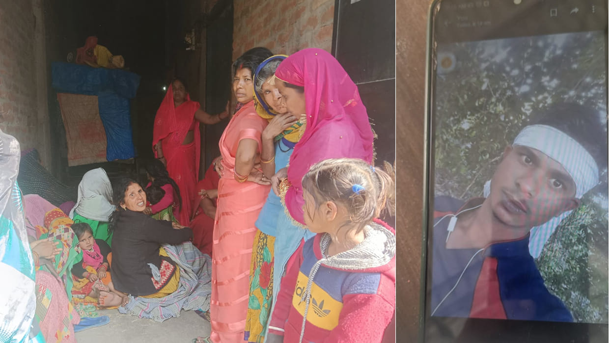 Killed his wife and committed suicide by jumping in front of a train in Maharajganj.