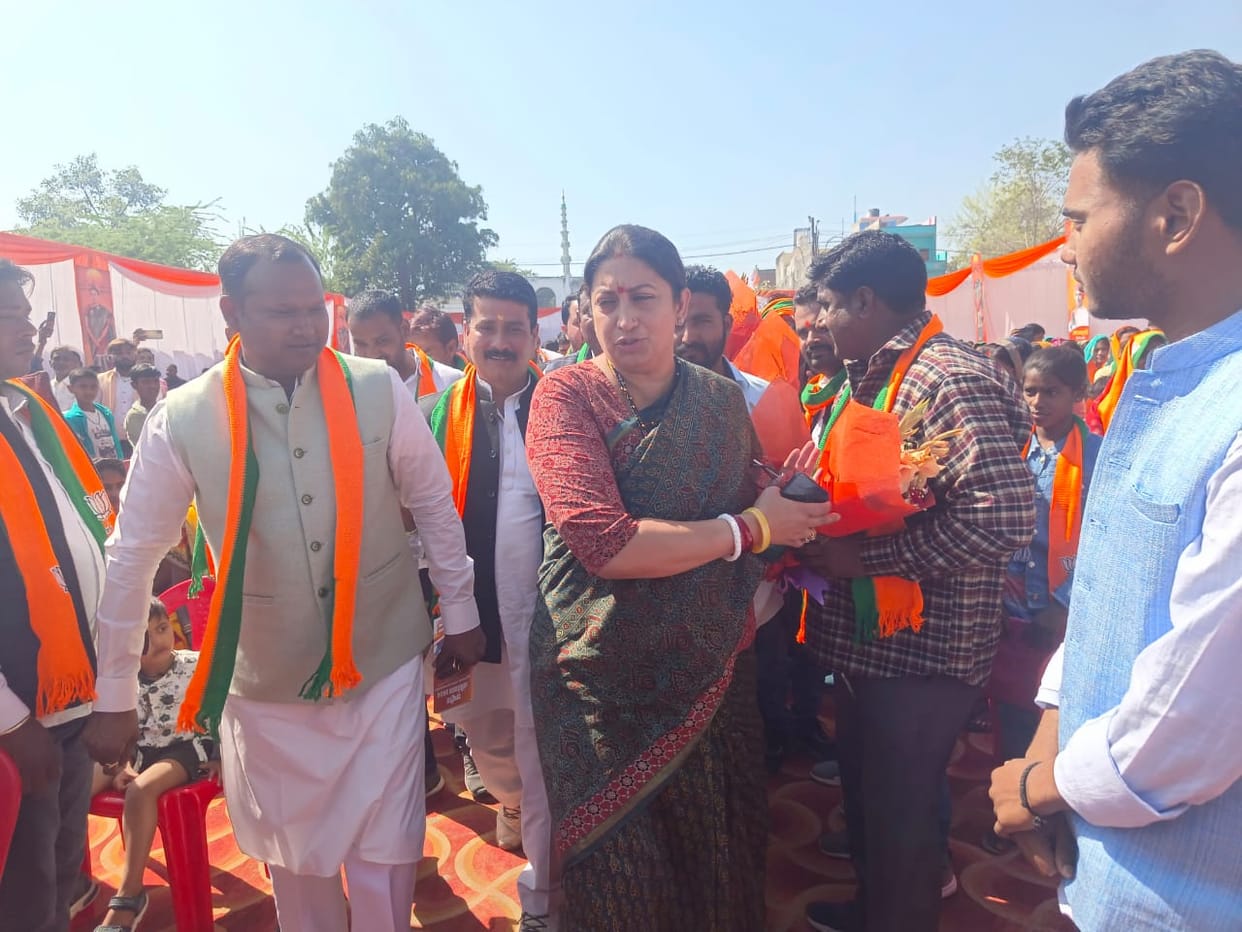Cabinet minister Smriti Irani in raebareli.