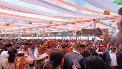 Grand welcome for CM Pushkar Singh Dhami in Rudrapur