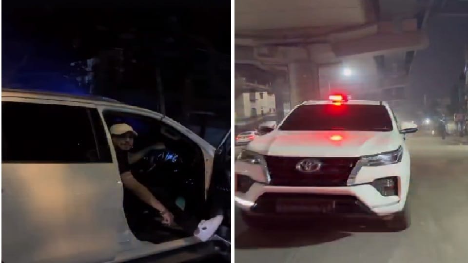 Video of police officer s son doing stunt by puting red light on friend s car goes viral