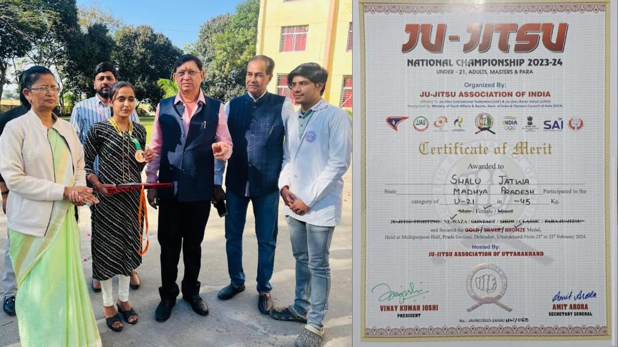 Indore: Shalu Jatav became medalist, represented Madhya Pradesh in national competition Ju-Jitsu
