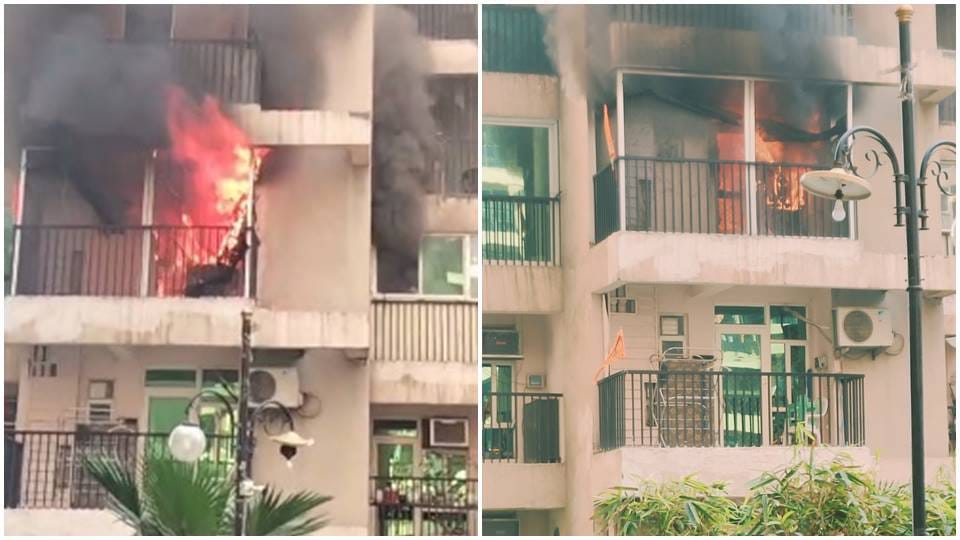 Fire broke out in the flat of 16th Avenue of Gaur City Society