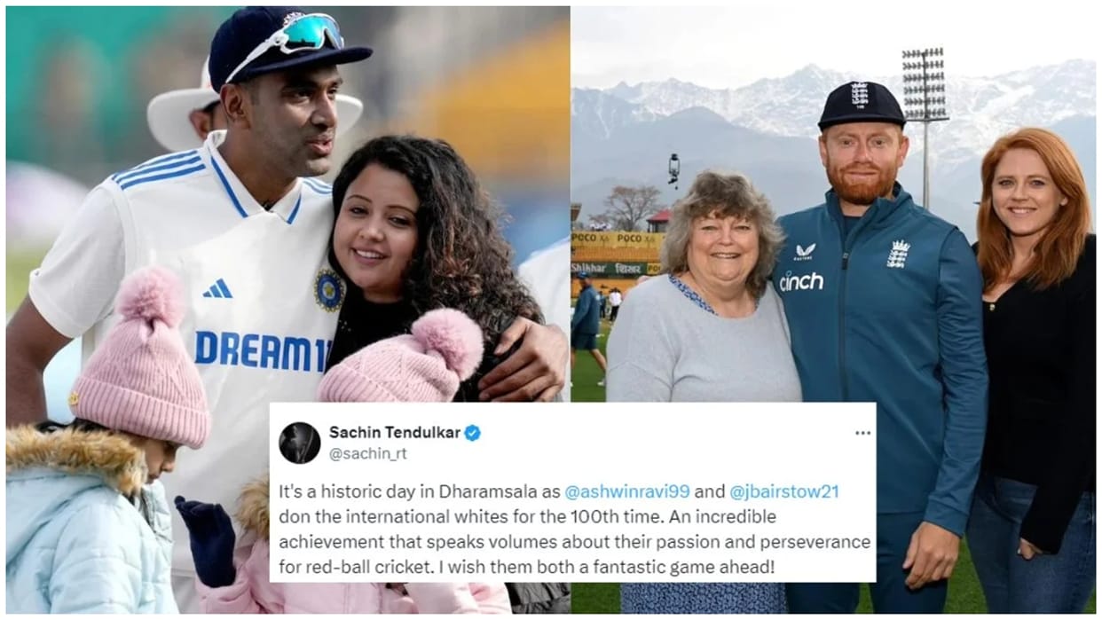 IND vs ENG 5th Test: Cricket fraternity lauds Ravichandran Ashwin and Jonny Bairstow for their 100th Test; See