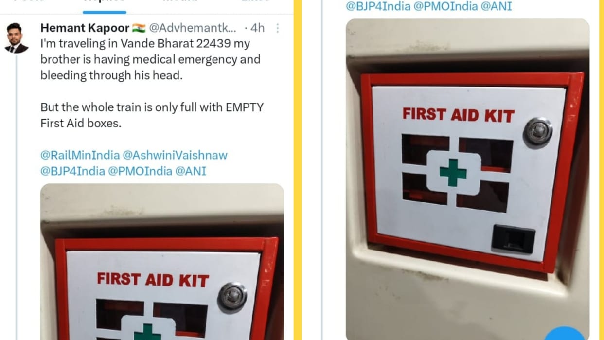 Passenger suffers head injury in Vande Bharat, complains about first aid box being empty