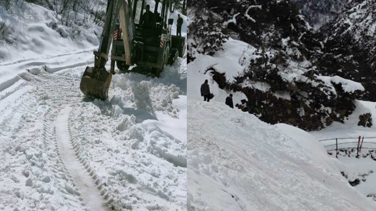 Kedarnath walking route Snow removal work started danger of avalanche three to five feet of snow accumulated