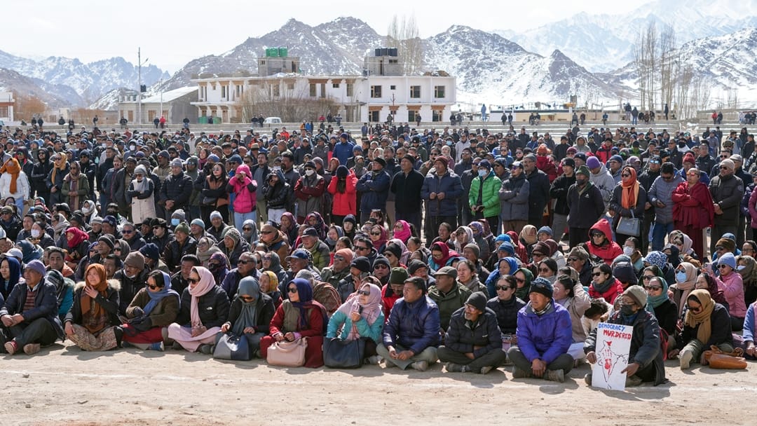 ladakh news Huge rally for special status to Ladakh