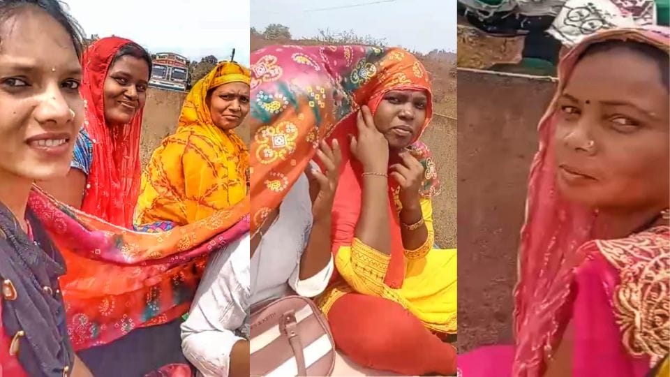 International Women Day Women reached event sitting in garbage cart in balod