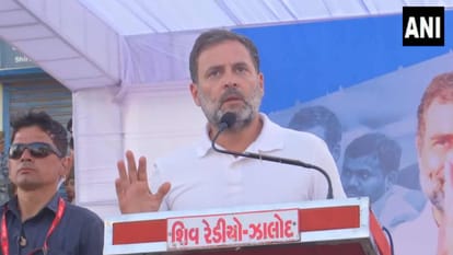 दाहोद की जनसभा में राहुल गांधी