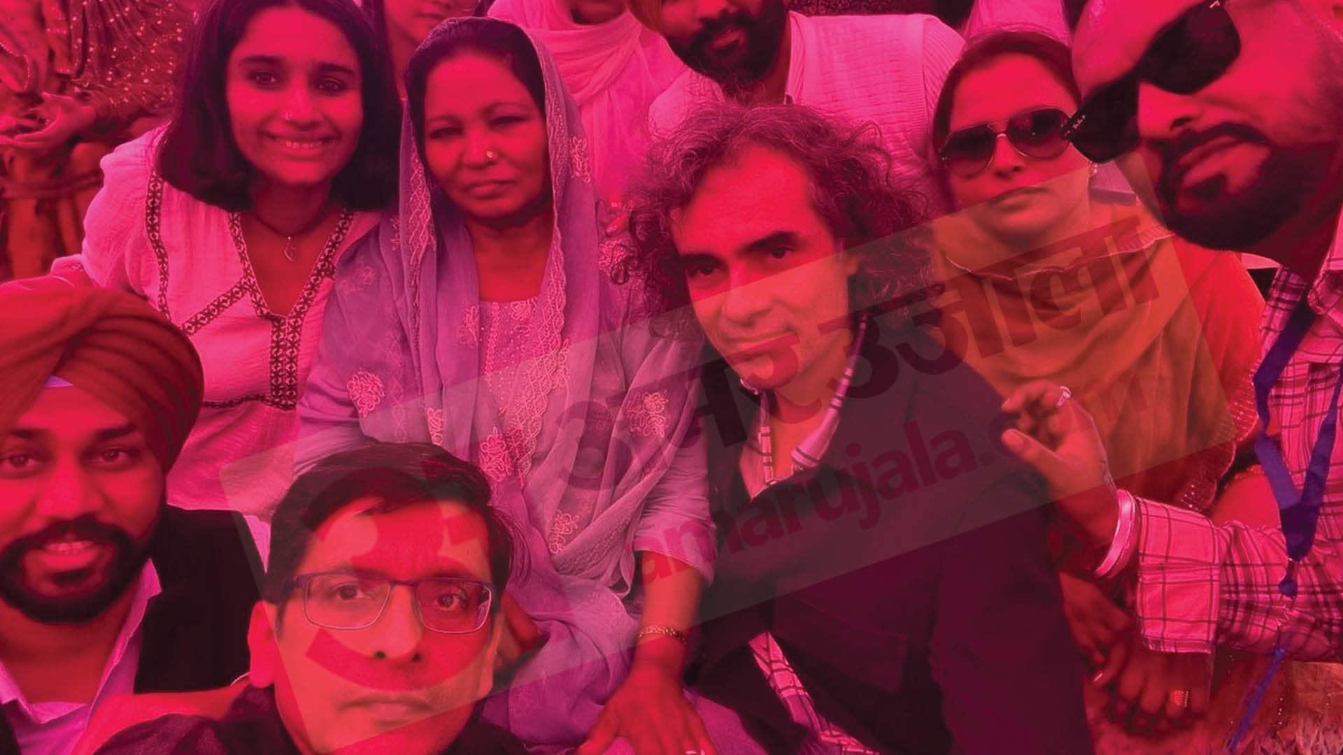 Director Imtiaz Ali of Amar Singh Chamkila meets his son Jaiman with Amarjot and family in Dugri Ludhiana