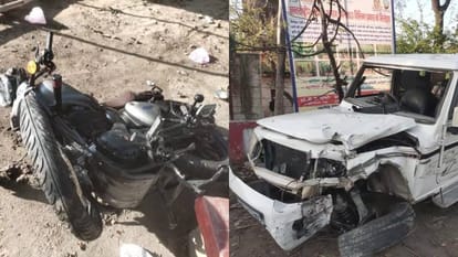 Speeding Bolero coming from wrong direction hits bike two brothers die on the spot in hapur