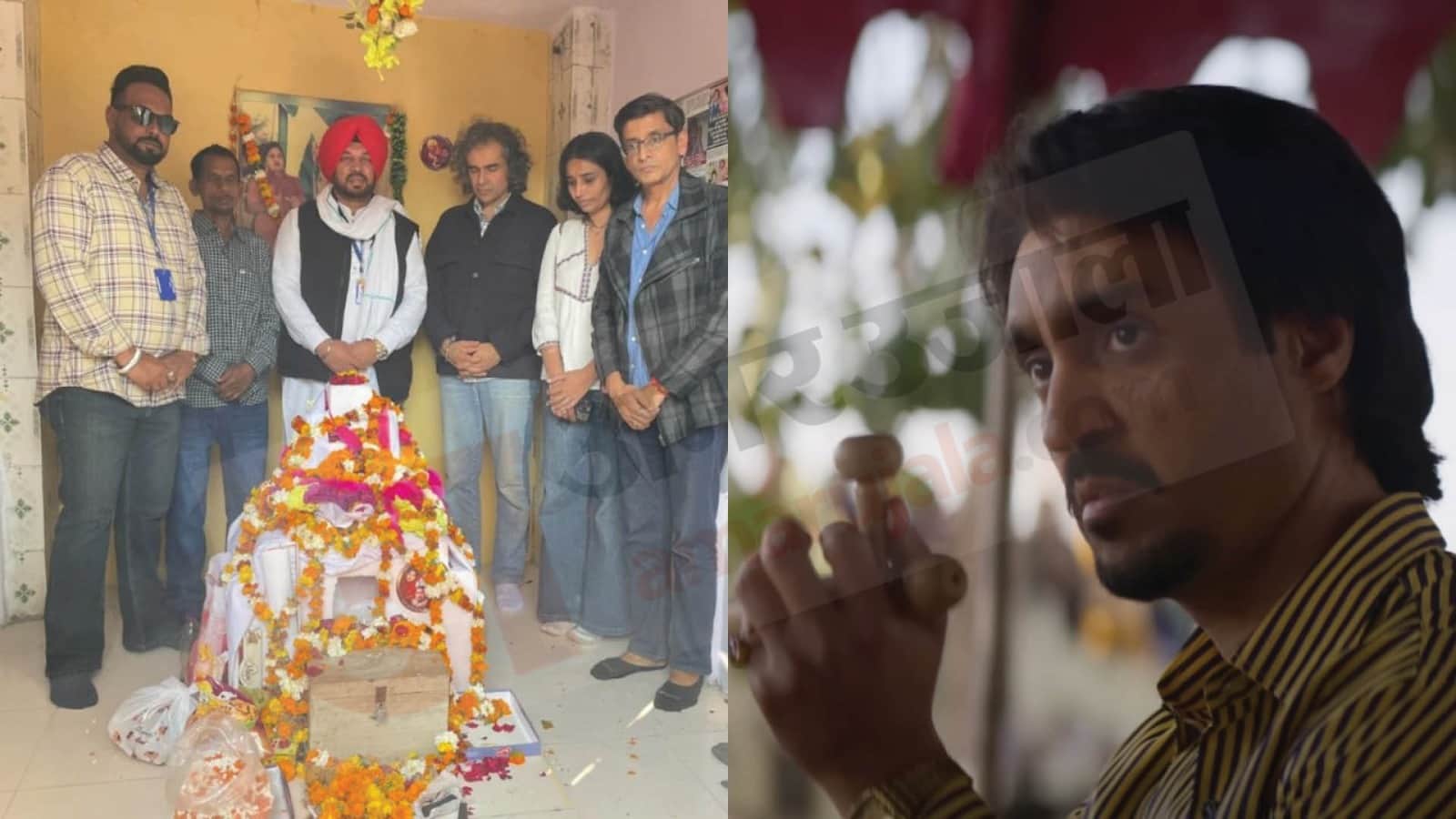 Director Imtiaz Ali of Amar Singh Chamkila meets his son Jaiman with Amarjot and family in Dugri Ludhiana