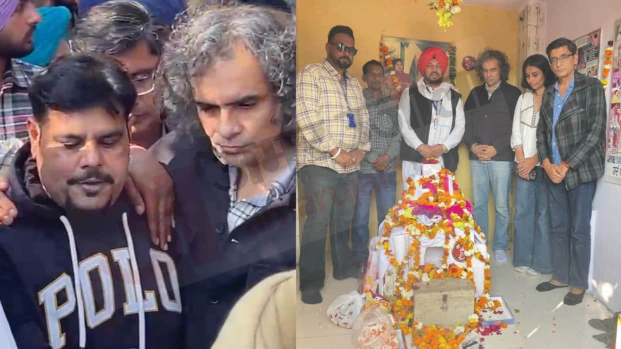 Director Imtiaz Ali of Amar Singh Chamkila meets his son Jaiman with Amarjot and family in Dugri Ludhiana
