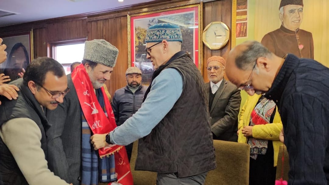 Former MLA Javid Baig Joins national conference in presence of omar abdullah
