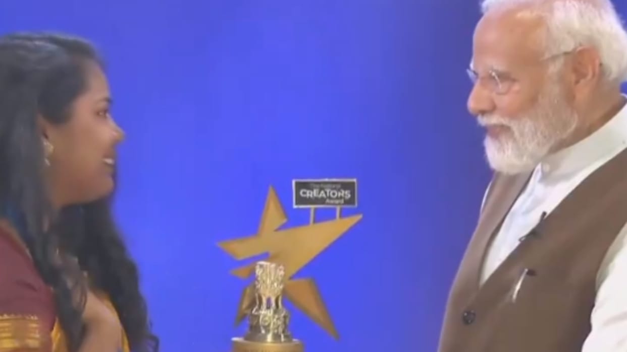 pm modi got emotional when content creator Keerthika Govindasamy touch his feet video on social media