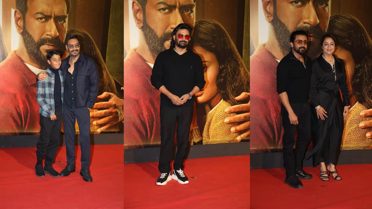 Shaitaan Screening ajay devgn yug jyothika suriya R Madhavan kartik aaryan Rajkumar Hirani Jaideep Ahlawat
