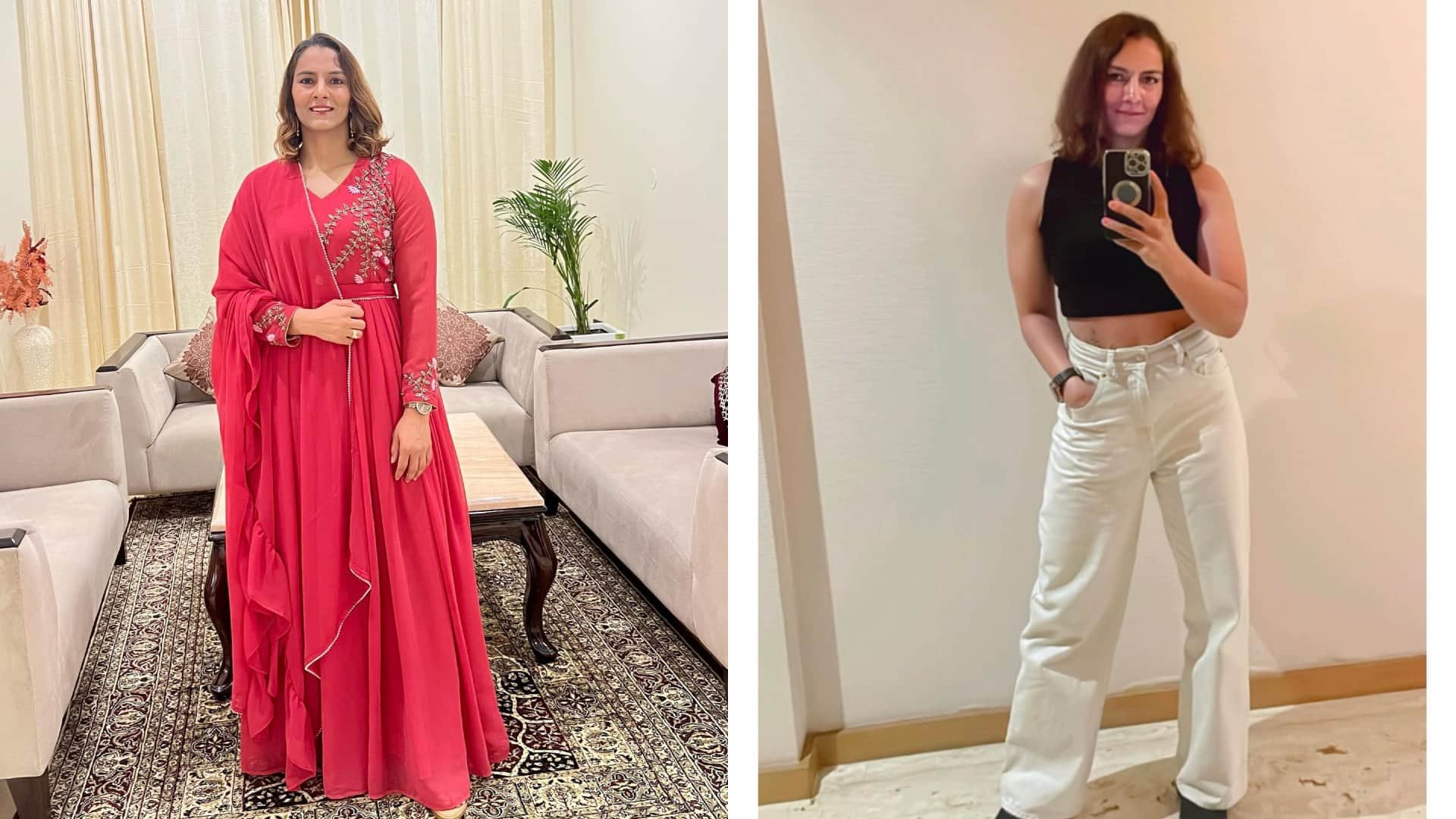 International Women's Day 2024 sania mirza saina nehwal geeta phogat Smriti Mandhana looks