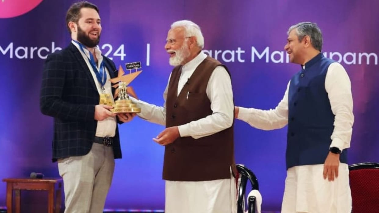 National Creators Award best international creator get Drew hicks by PM Modi