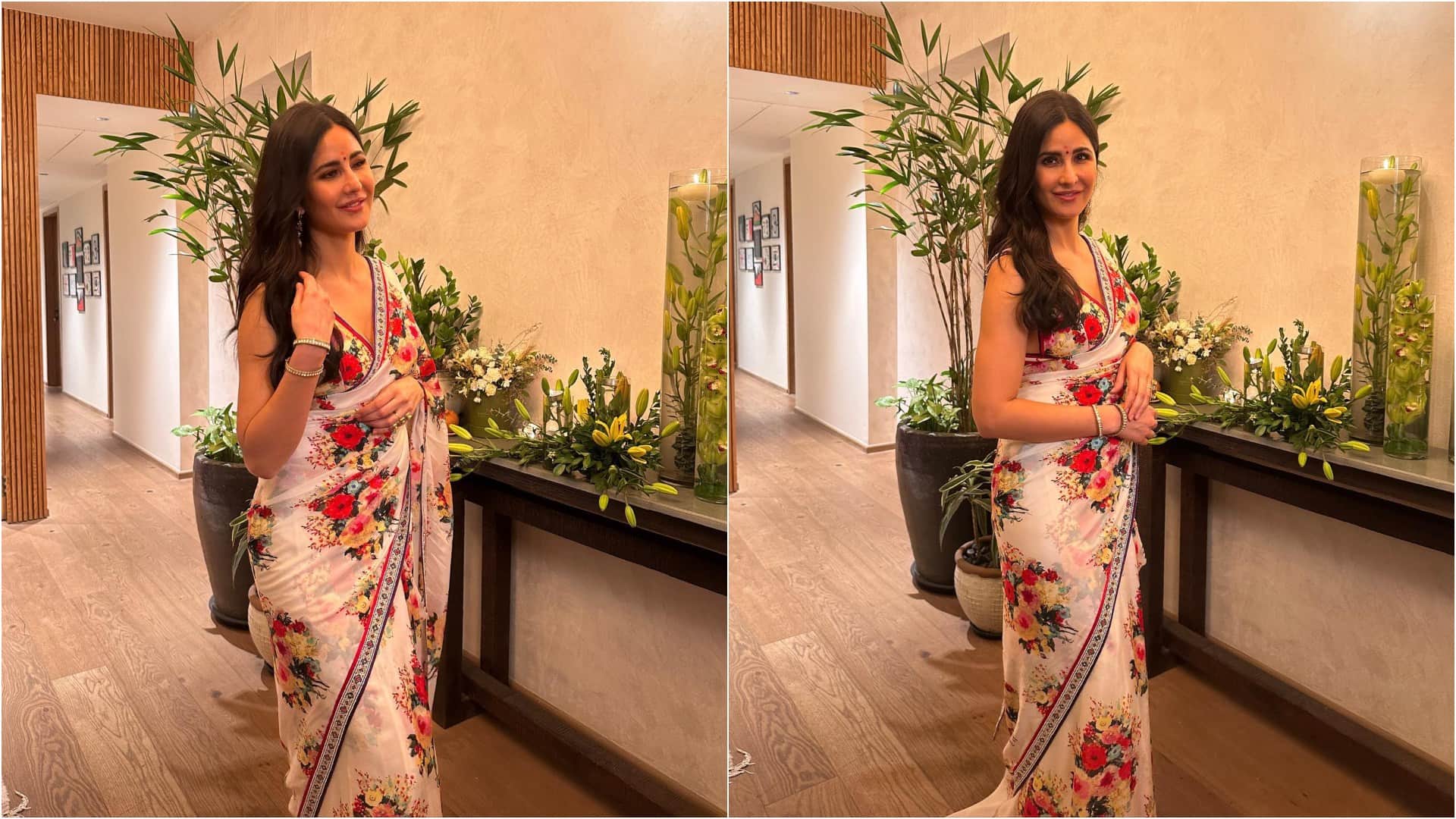 Fashion Tips To Drape Simple White Printed Saree Like Actress Stylish Look