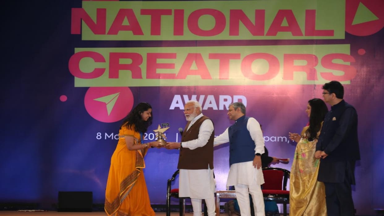 Achievement: Prayagraj's Jhanvi honored with National Creators Award by PM Modi