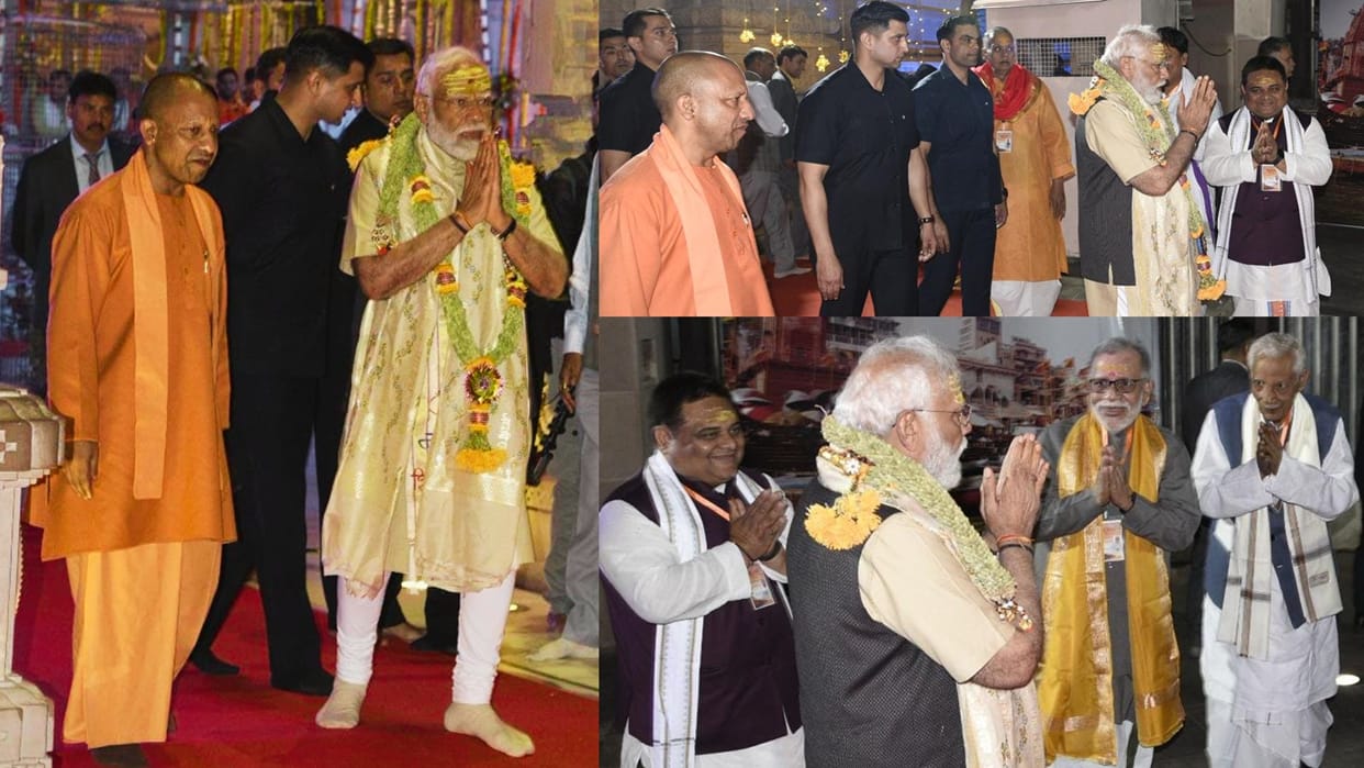 PM Modi Varanasi Visit Live see latest photos and video of PM Road Show