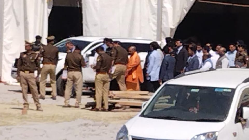 PM Modi Azamgarh Visit Before PM Modi's visit CM Yogi inspected the venue