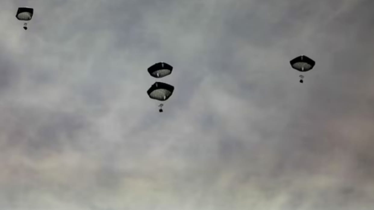Parachutes failed to open airdropping humanitarian aid in Gaza parcel fell several killed