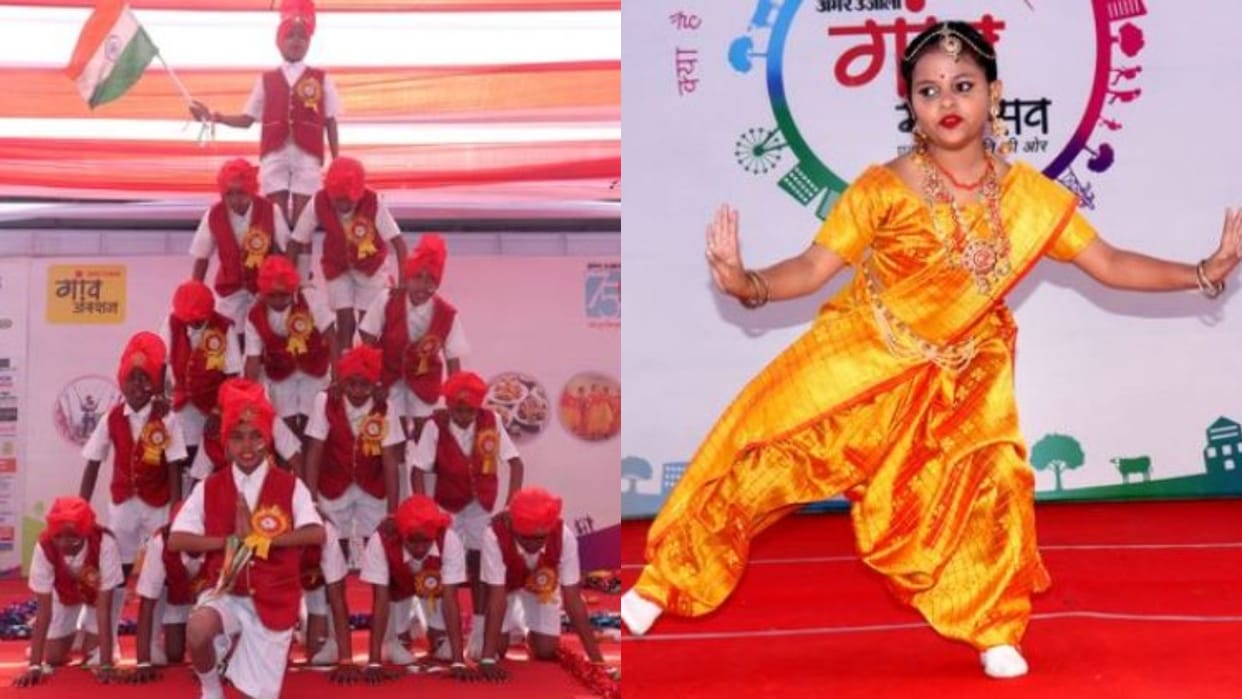 School children performed in Amar Ujala Village Festival in Shahjahanpur