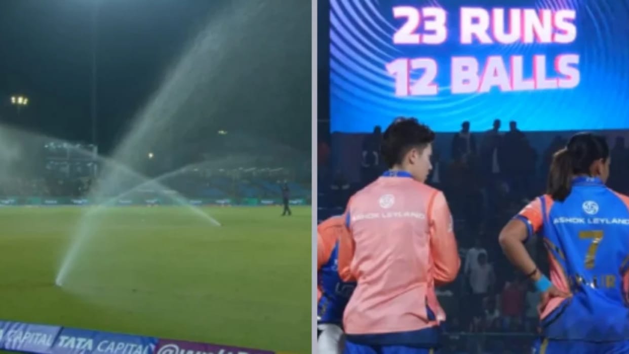 MI vs GG WPL 2024 Water Sprinkler Stops Mumbai Indians vs Gujarat Giants Match at Arun Jaitley Stadium