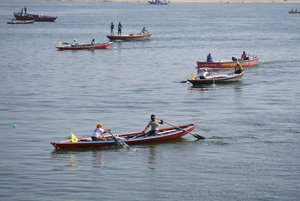 Womens boat race competition held in Varanasi
