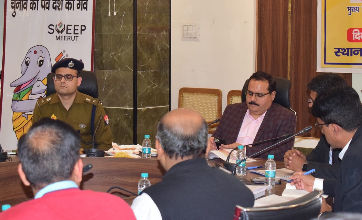 chief electoral officer navdeep rinwa has meeting with officers for lok sabha election