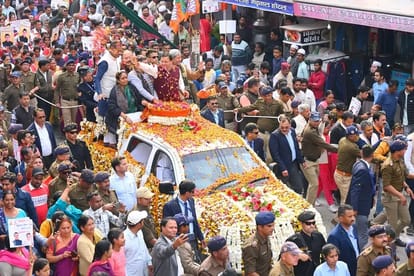 Uttarakhand News CM Pushkar singh dhami Road Show in Kotdwar and public meeting