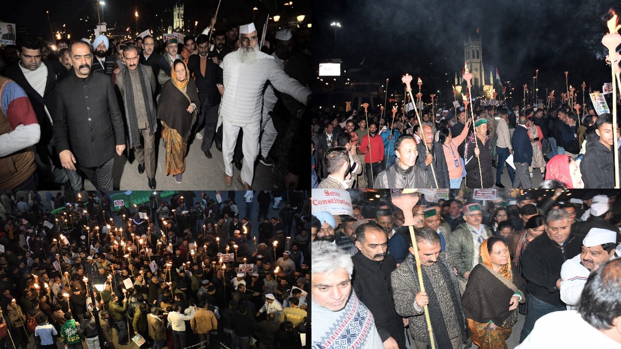 Congress took out a candle march, Sukhu said -Central govt is weakening the democratic process through unethic