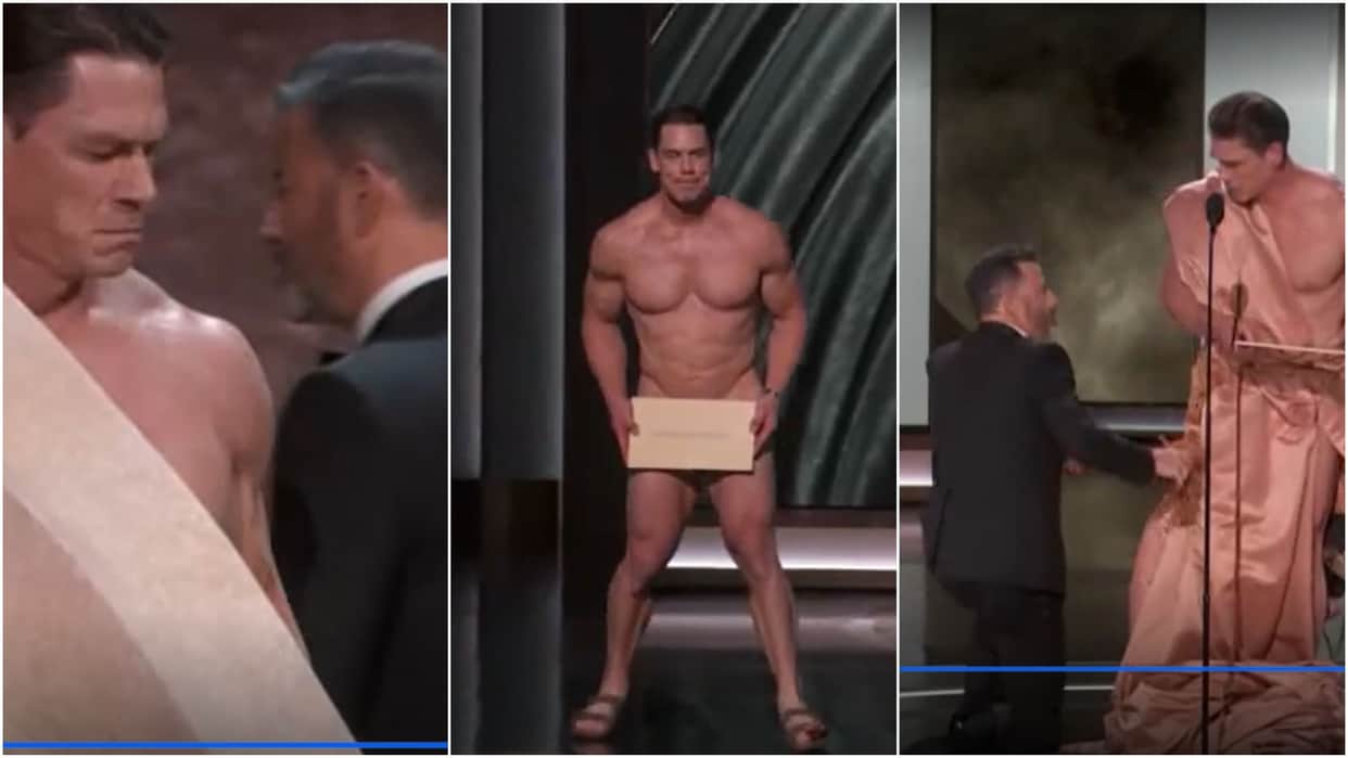 Oscar Awards 2024: Host Jimmy Kimmel comic style during 96th Oscars Awards John Cena removed clothes