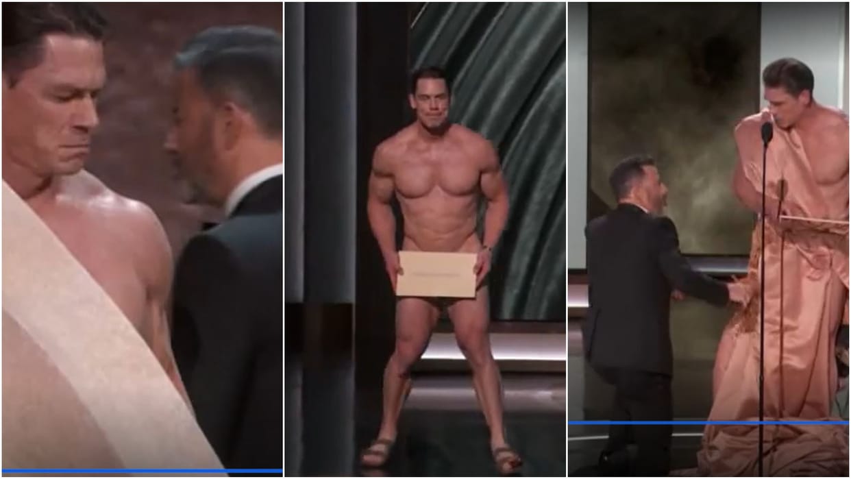 Oscar Awards 2024: Host Jimmy Kimmel comic style during 96th Oscars Awards John Cena removed clothes