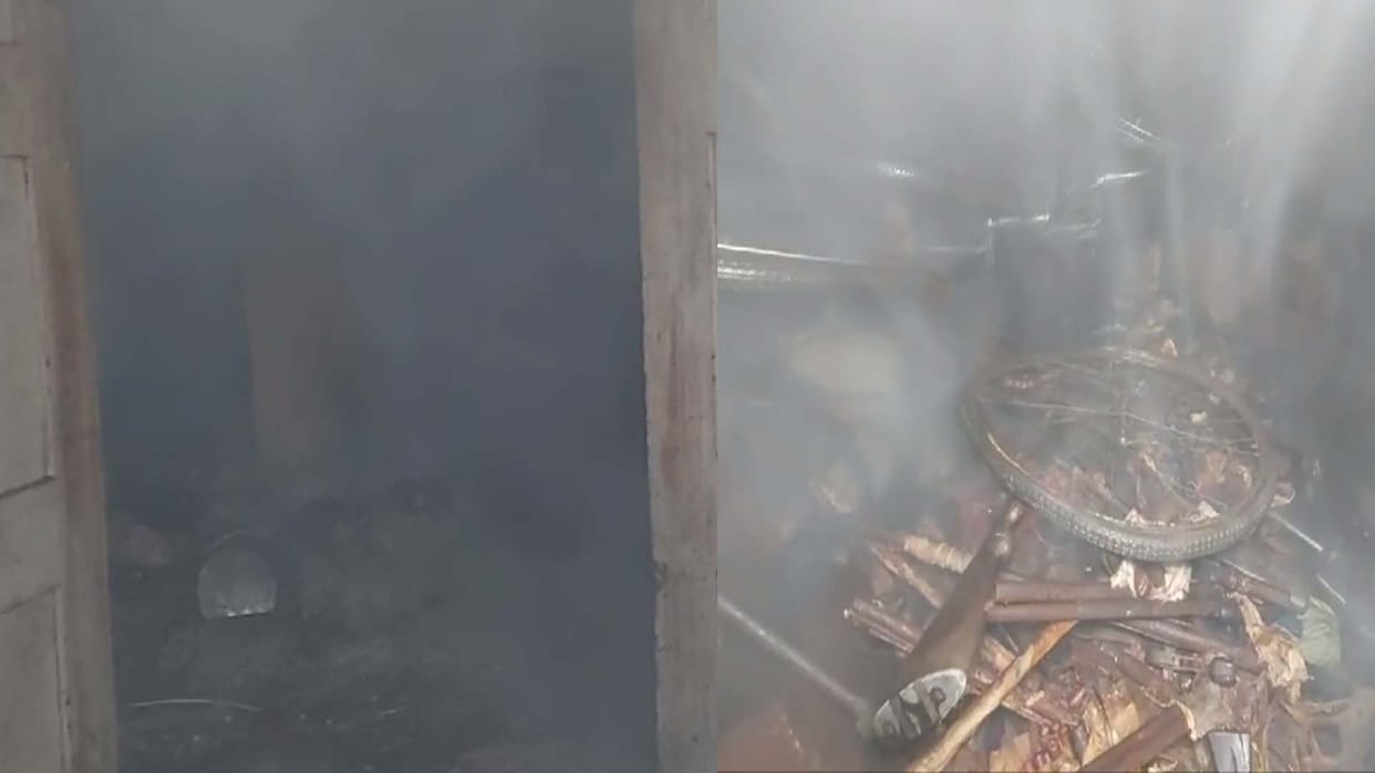 Etawah: Fire broke out in Malkhana, arms and cartridges burnt