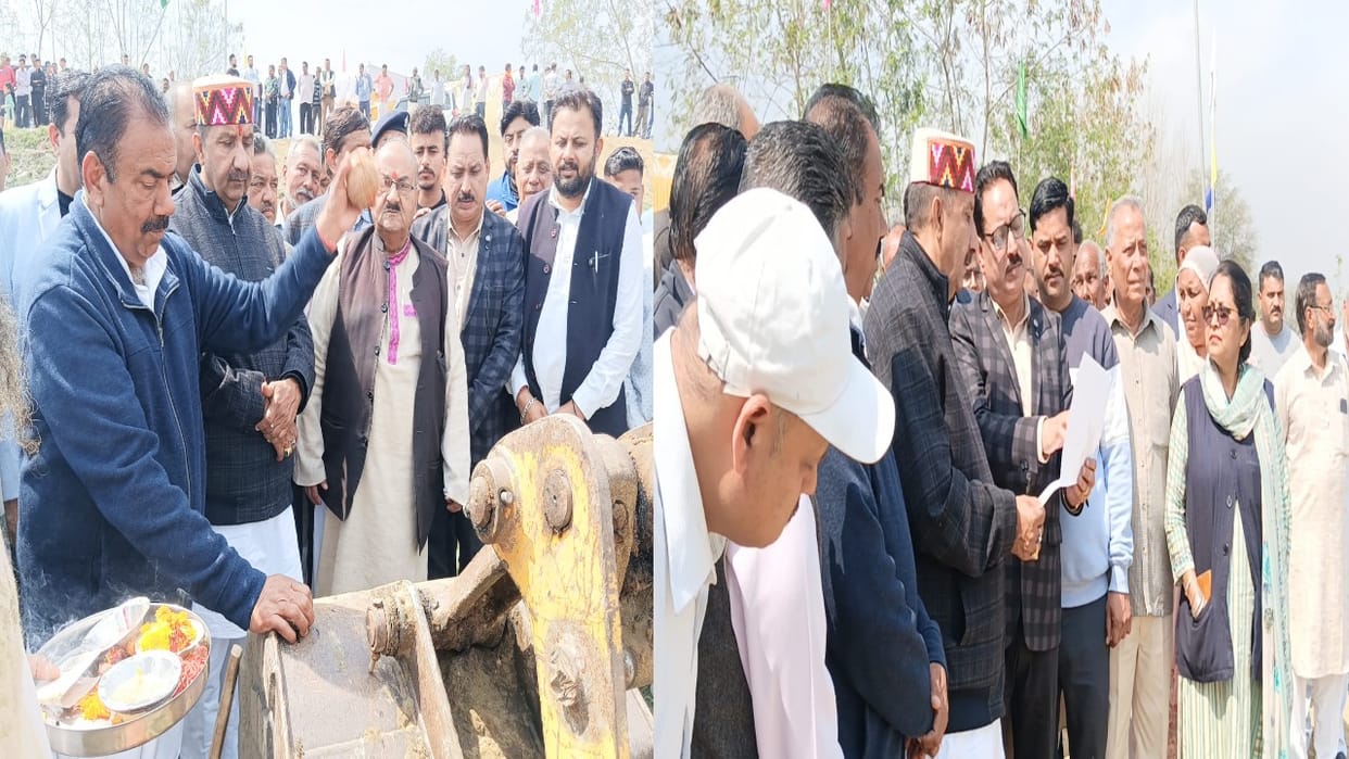 Deputy cm Mukesh Agnihotri laid the foundation stone of Pandoga-Teuri bridge