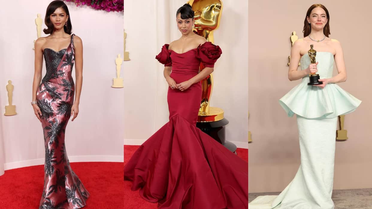 Oscar 2024 red carpet Look of margot robbie to emma stone at oscar
