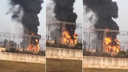 A massive fire broke out in the power grid in Mohali