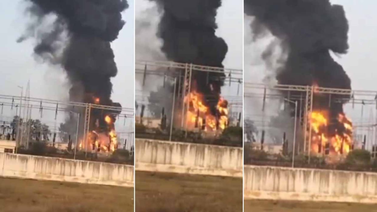 A massive fire broke out in the power grid in Mohali