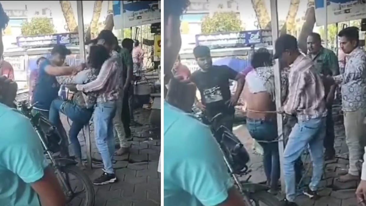 Ujjain: On suspicion of theft, three youths tied a young man to a pillar and kept beating him