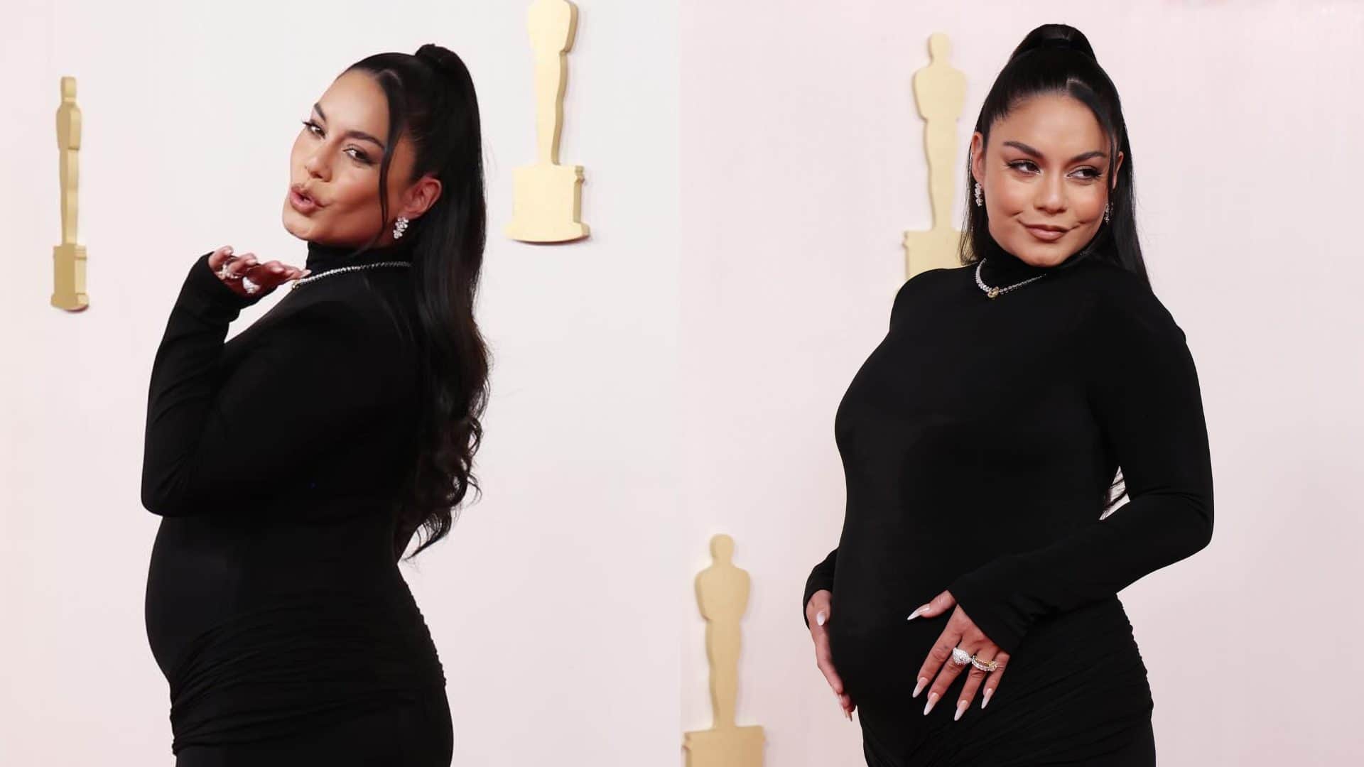 Oscar 2024 vanessa hudgens announces her pregnancy on oscar award video