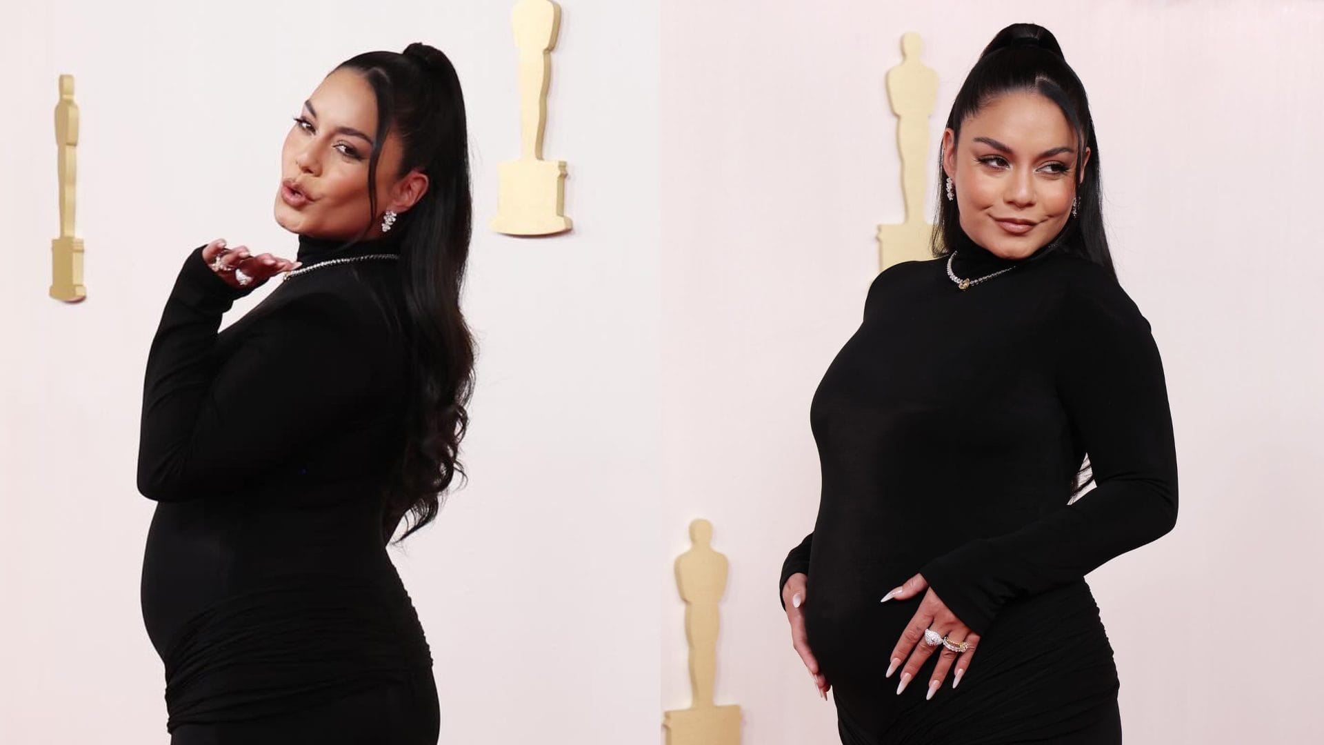 Oscar 2024 vanessa hudgens announces her pregnancy on oscar award video