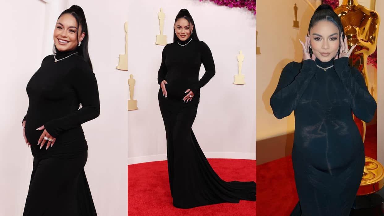 Oscar 2024 vanessa hudgens announces her pregnancy on oscar award video