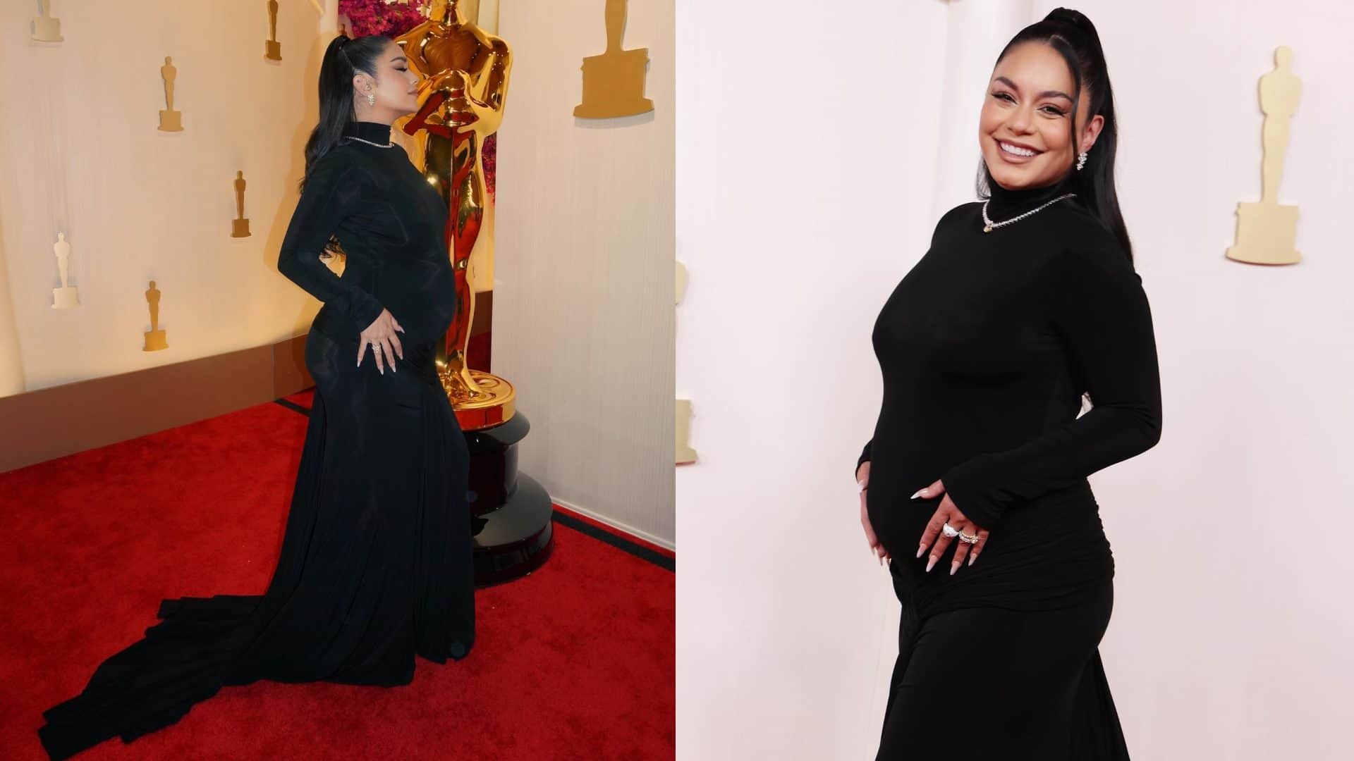Oscar 2024 vanessa hudgens announces her pregnancy on oscar award video