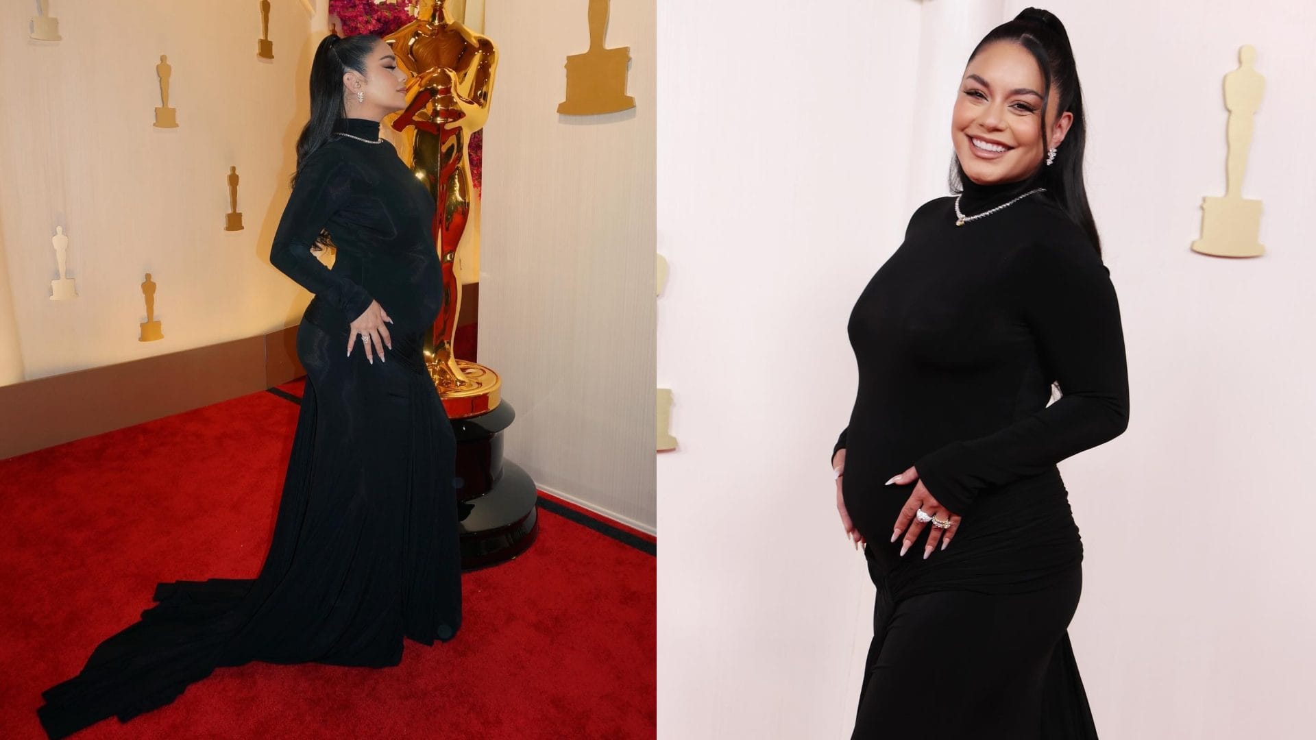 Oscar 2024 vanessa hudgens announces her pregnancy on oscar award video